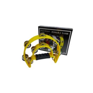 🥁 Pandereta de media luna doble fila (Amarilla)