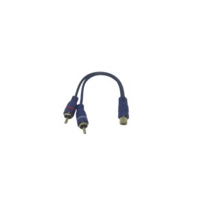 🟡 Cable en Y 2RCA Macho a 1RCA Hembra Azul 20cm
